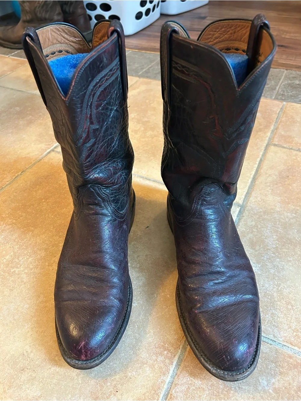 Lucchese men 9 exotic roper cowboy boots
